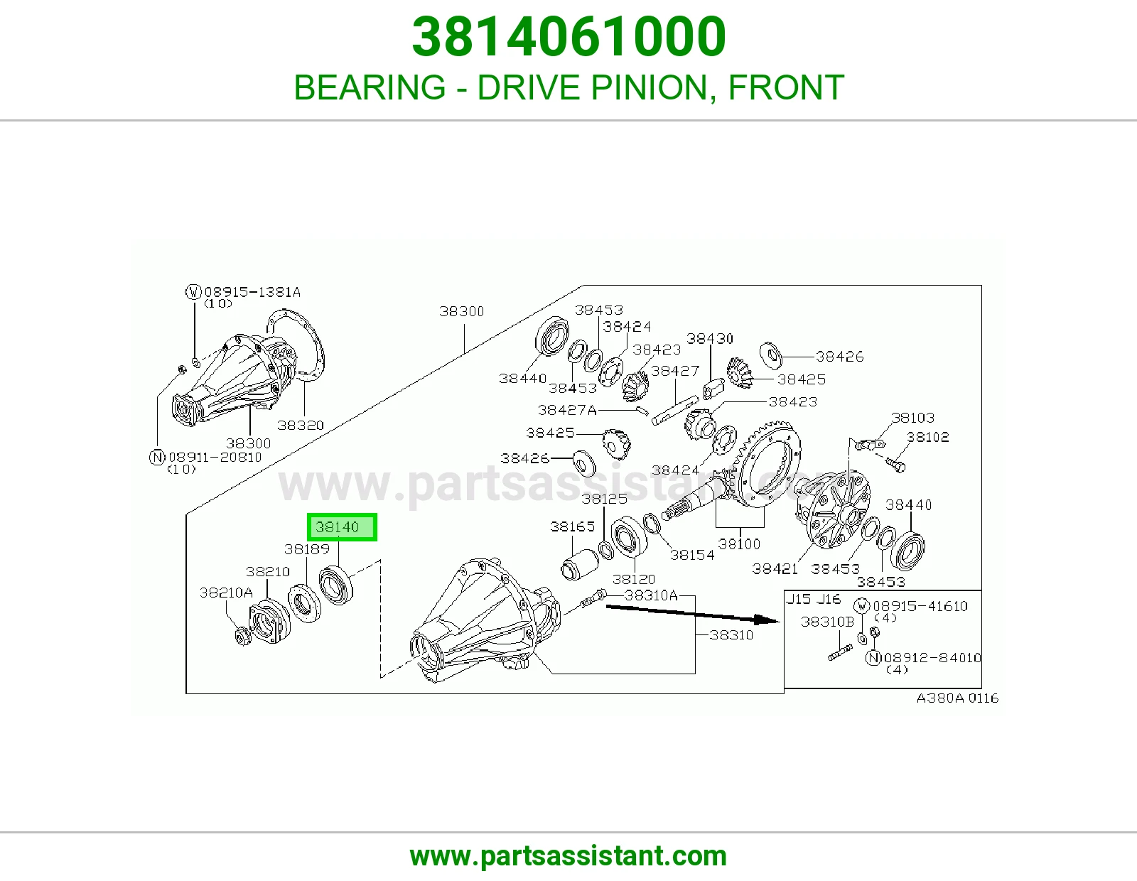 BEARING - DRIVE PINION, FRONT