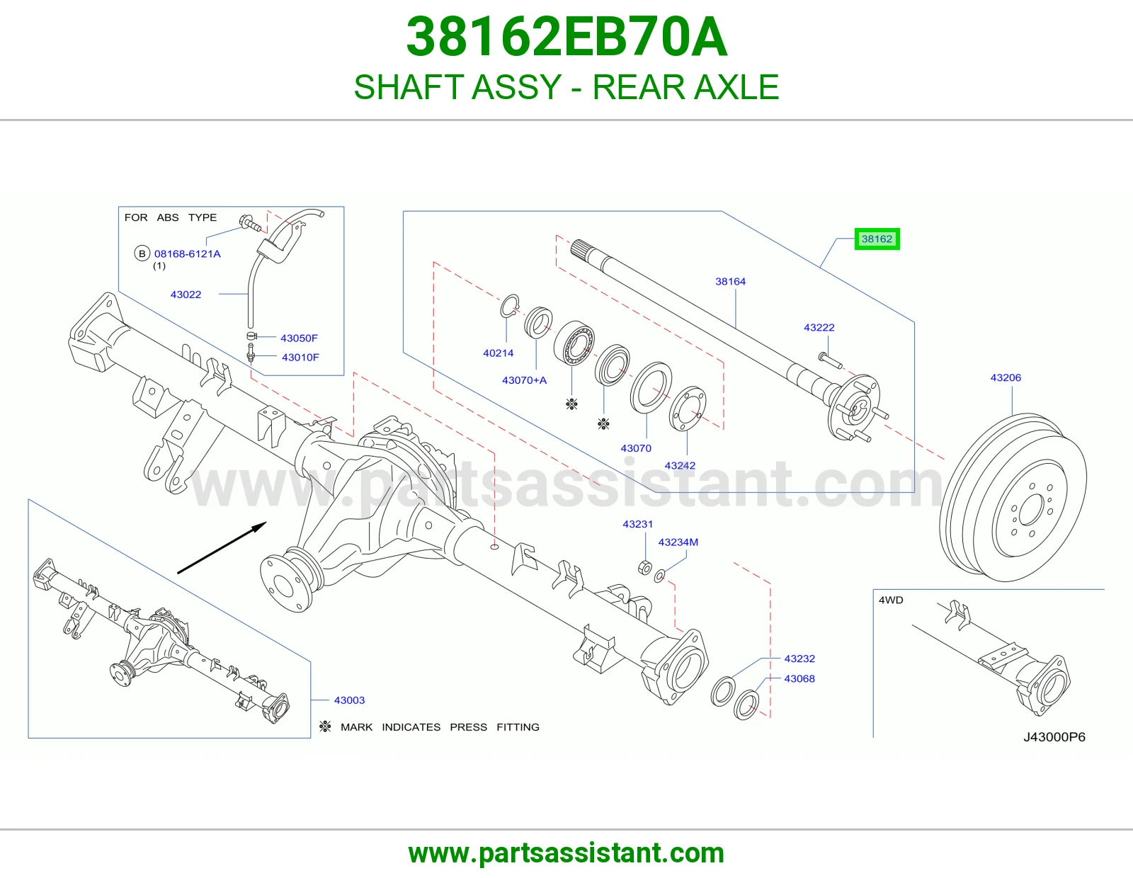 SHAFT ASSY - REAR AXLE