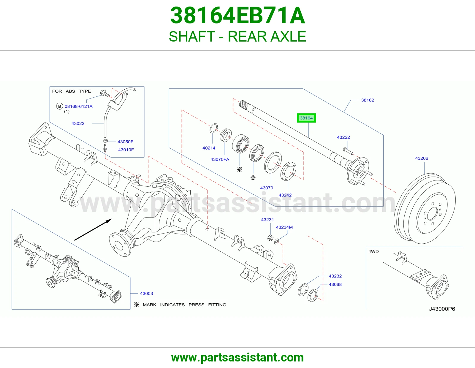 SHAFT - REAR AXLE