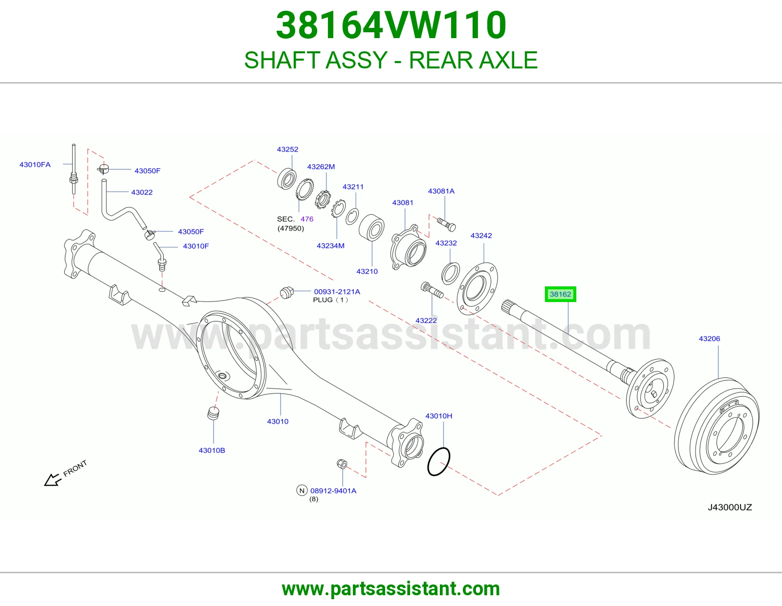 SHAFT ASSY - REAR AXLE