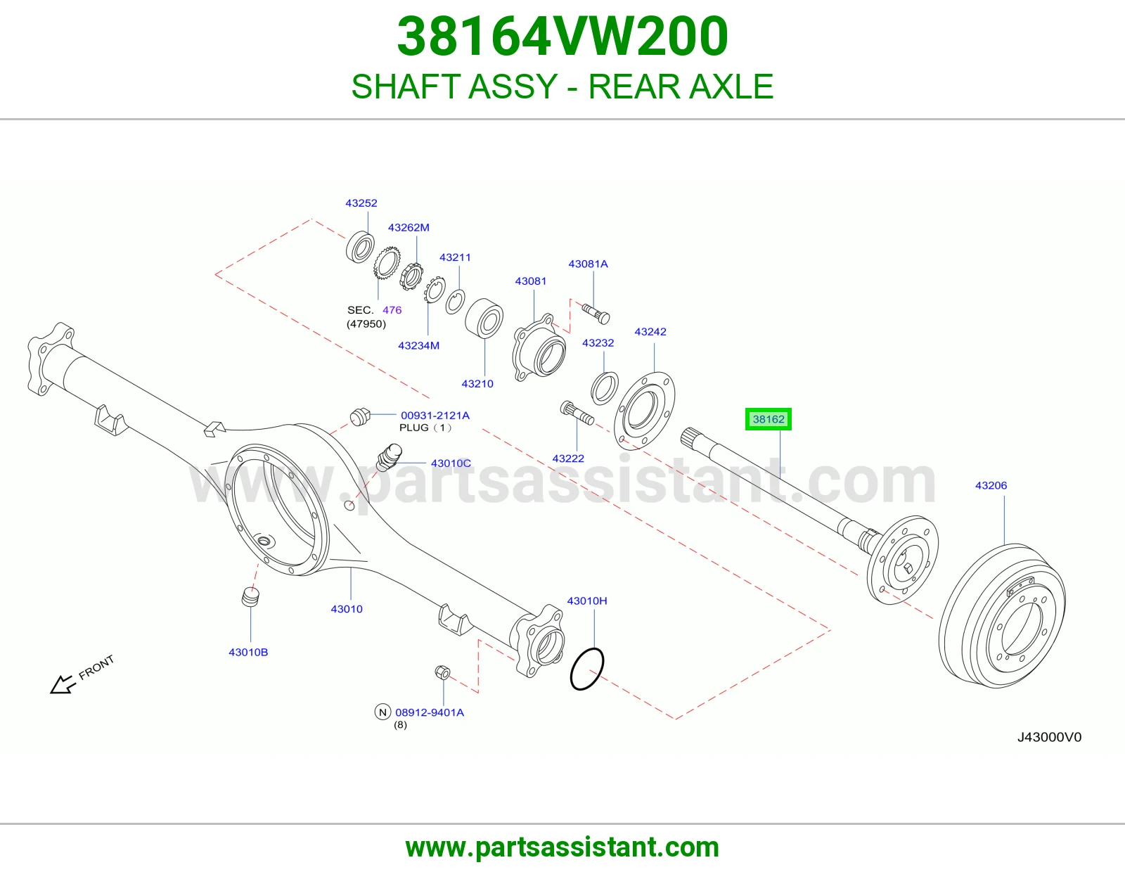SHAFT ASSY - REAR AXLE