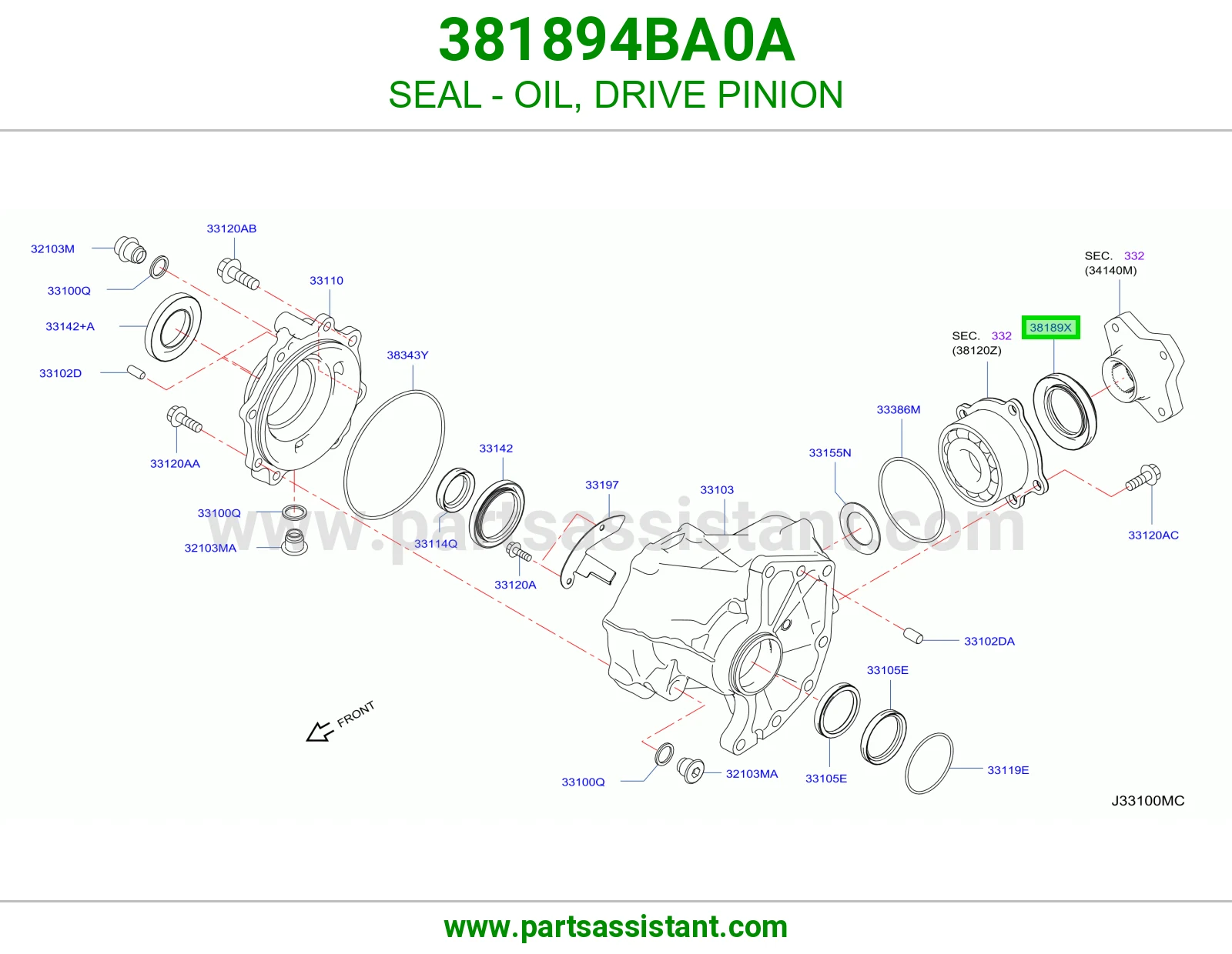 SEAL - OIL, DRIVE PINION