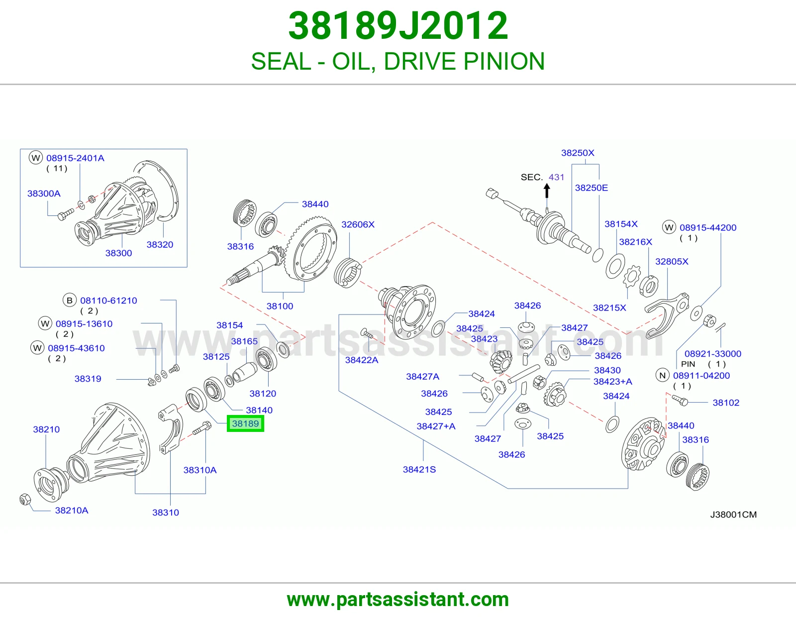 SEAL - OIL, DRIVE PINION