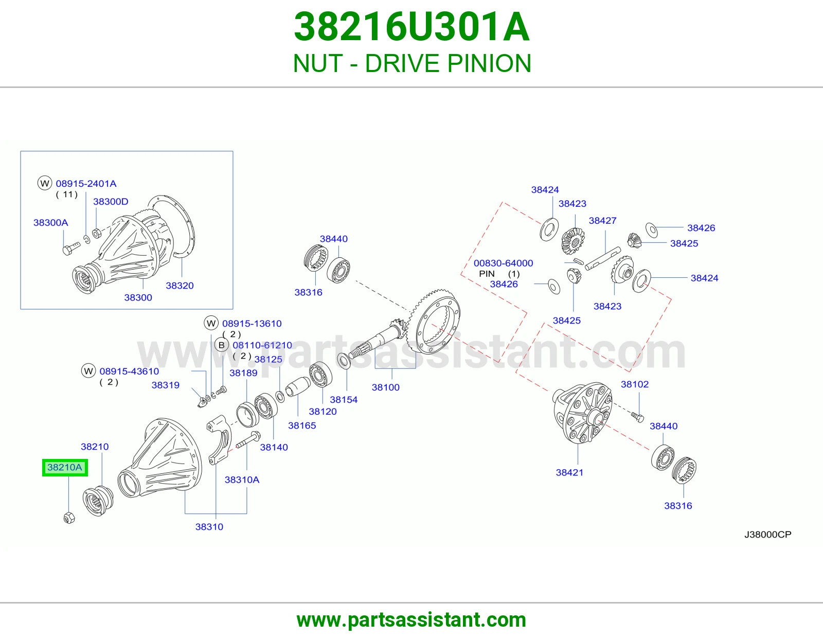 NUT - DRIVE PINION