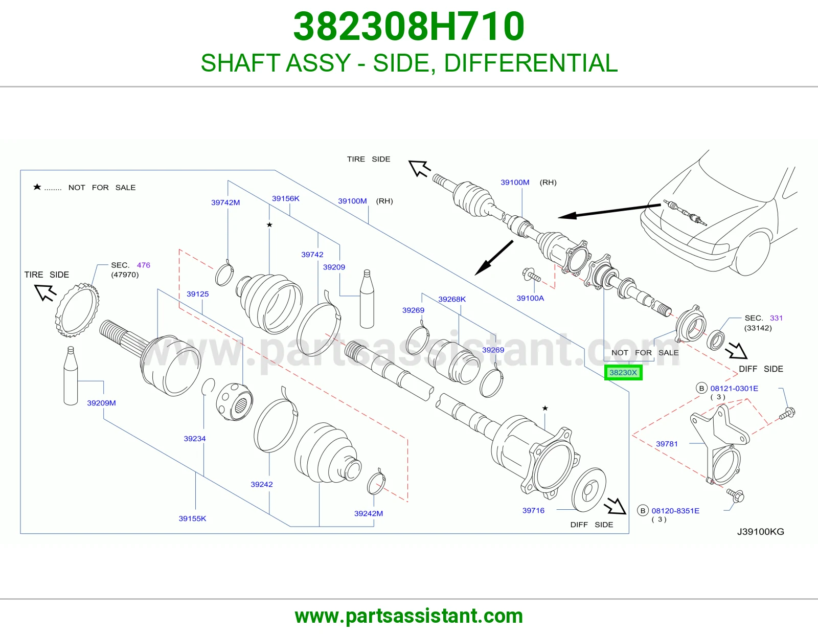 SHAFT ASSY - SIDE, DIFFERENTIAL
