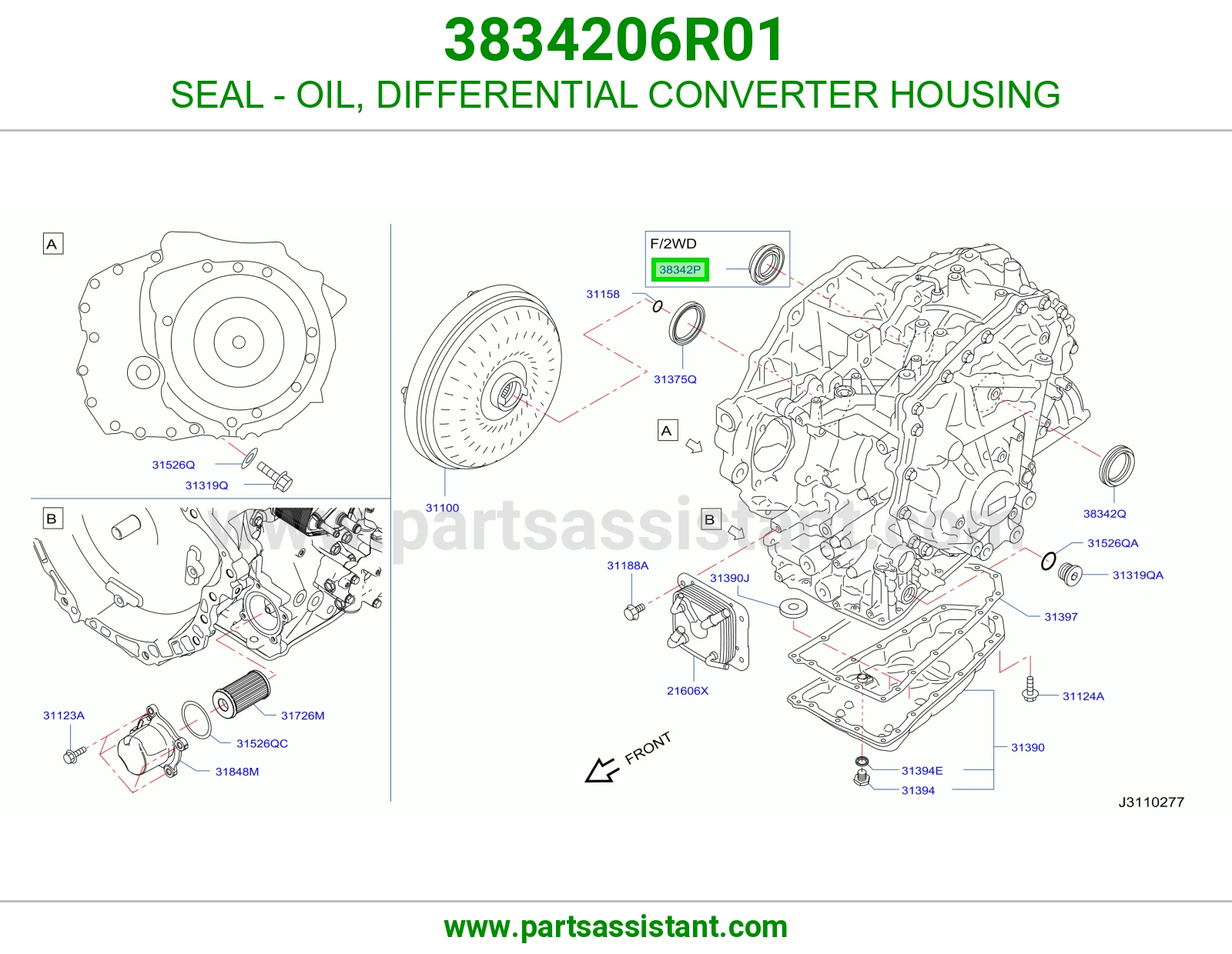 SEAL - OIL, DIFFERENTIAL CONVERTER HOUSING