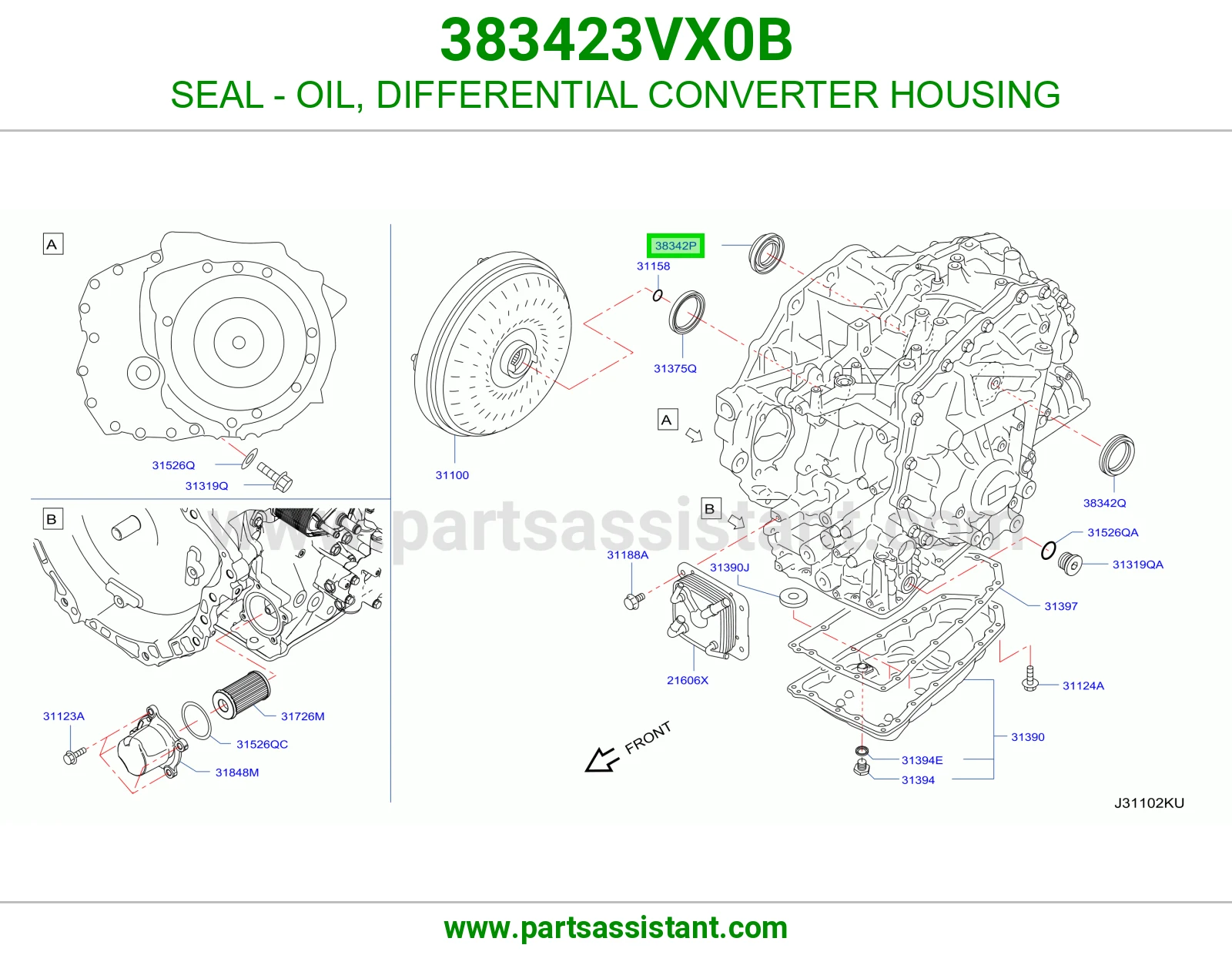 SEAL - OIL, DIFFERENTIAL CONVERTER HOUSING