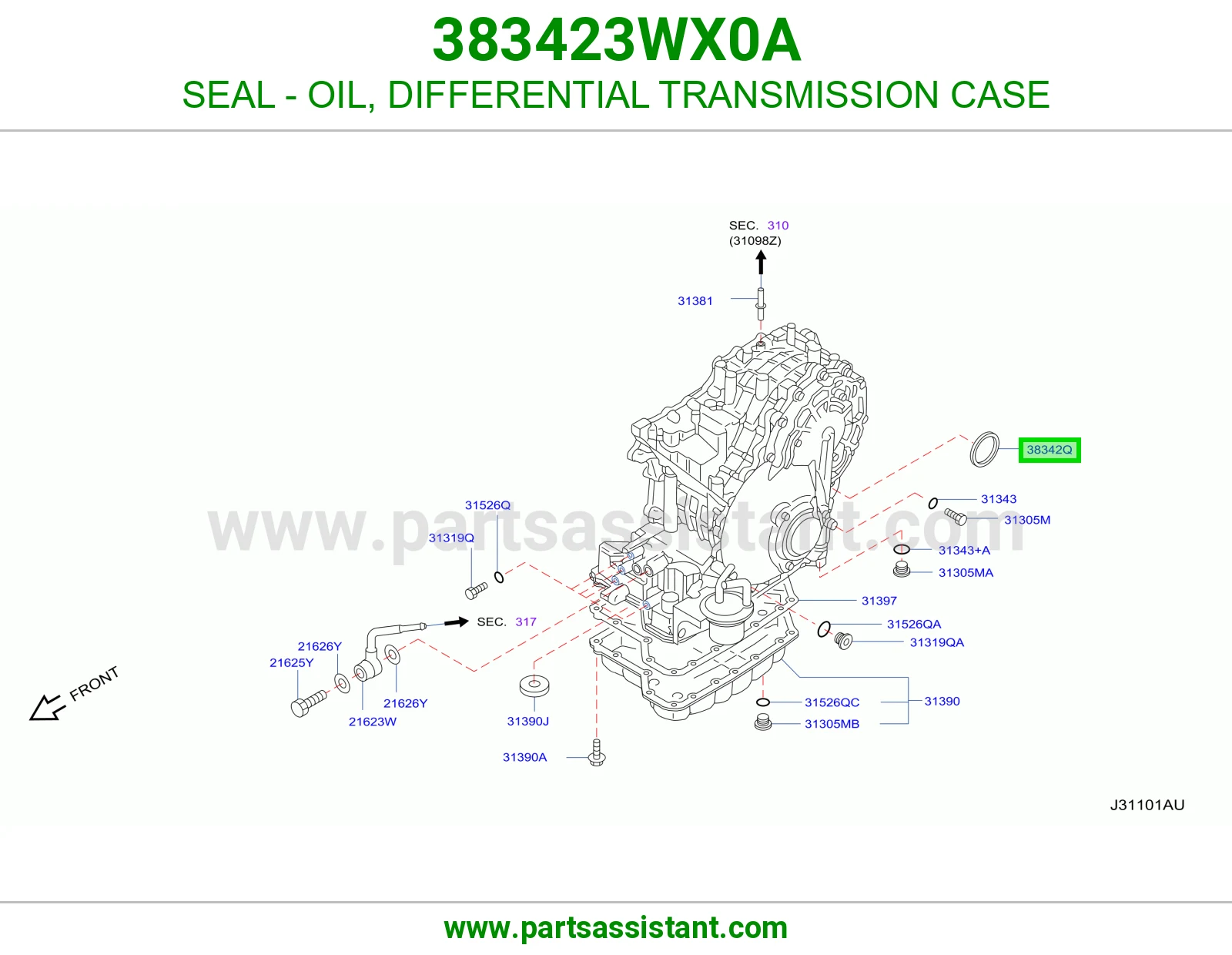 SEAL - OIL, DIFFERENTIAL TRANSMISSION CASE