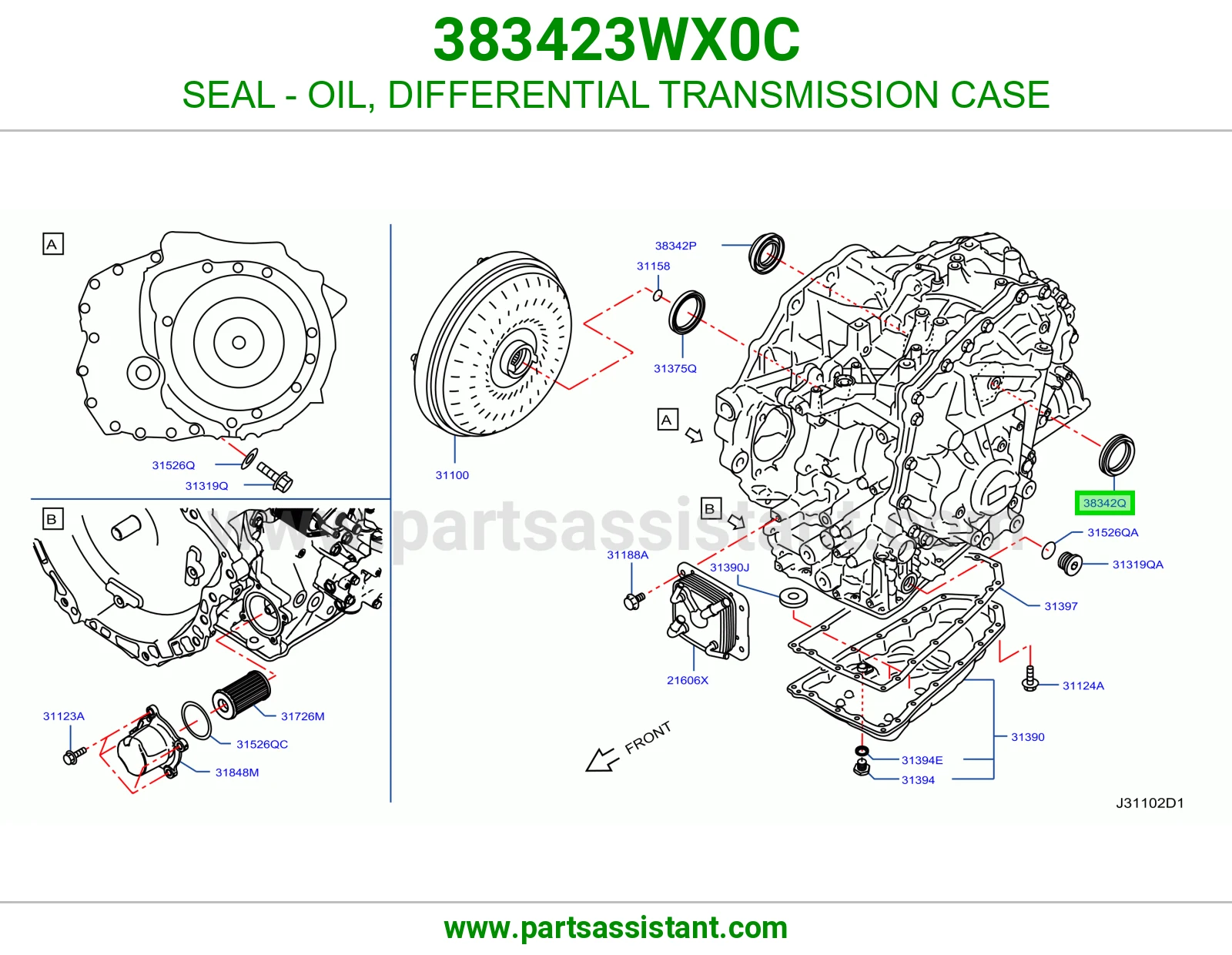 SEAL - OIL, DIFFERENTIAL TRANSMISSION CASE