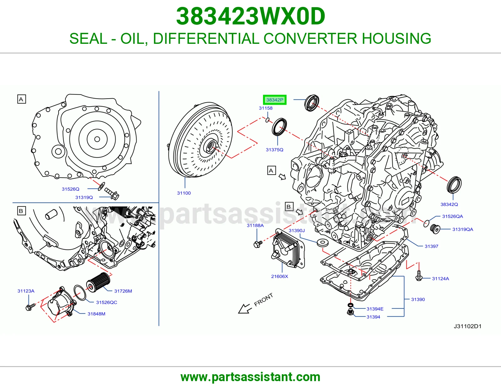 SEAL - OIL, DIFFERENTIAL CONVERTER HOUSING