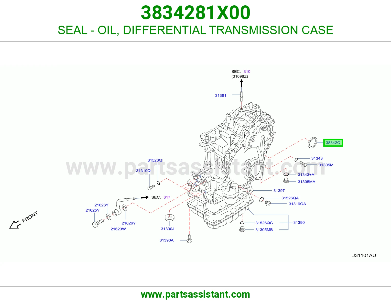SEAL - OIL, DIFFERENTIAL TRANSMISSION CASE