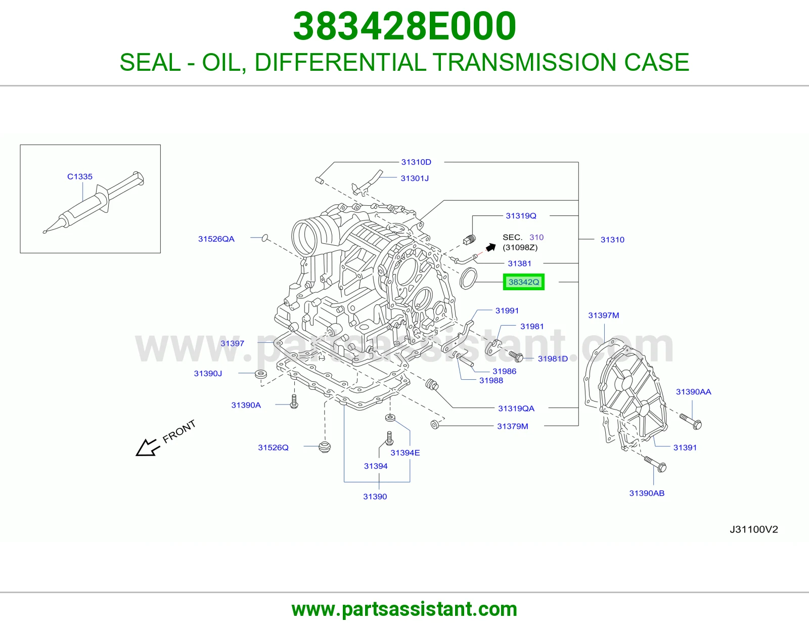 SEAL - OIL, DIFFERENTIAL CONVERTER HOUSING