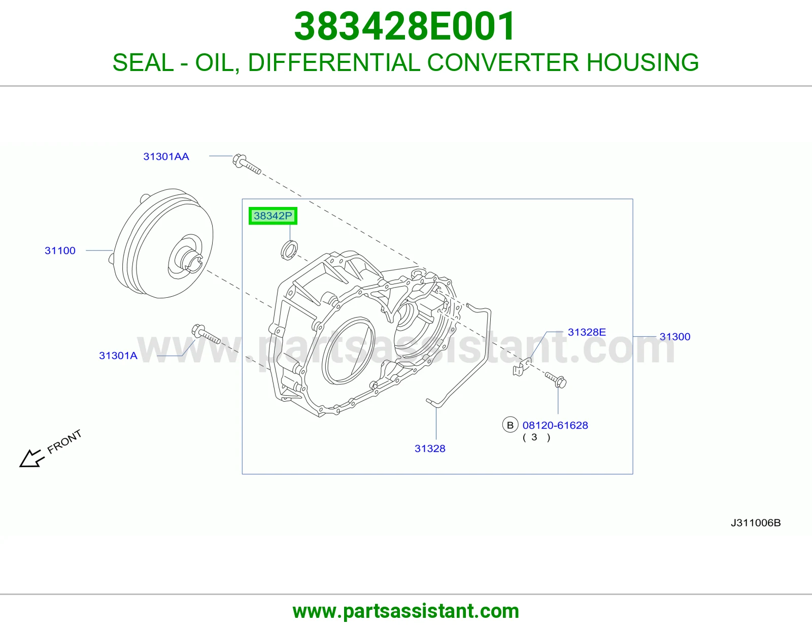 SEAL - OIL, DIFFERENTIAL CONVERTER HOUSING