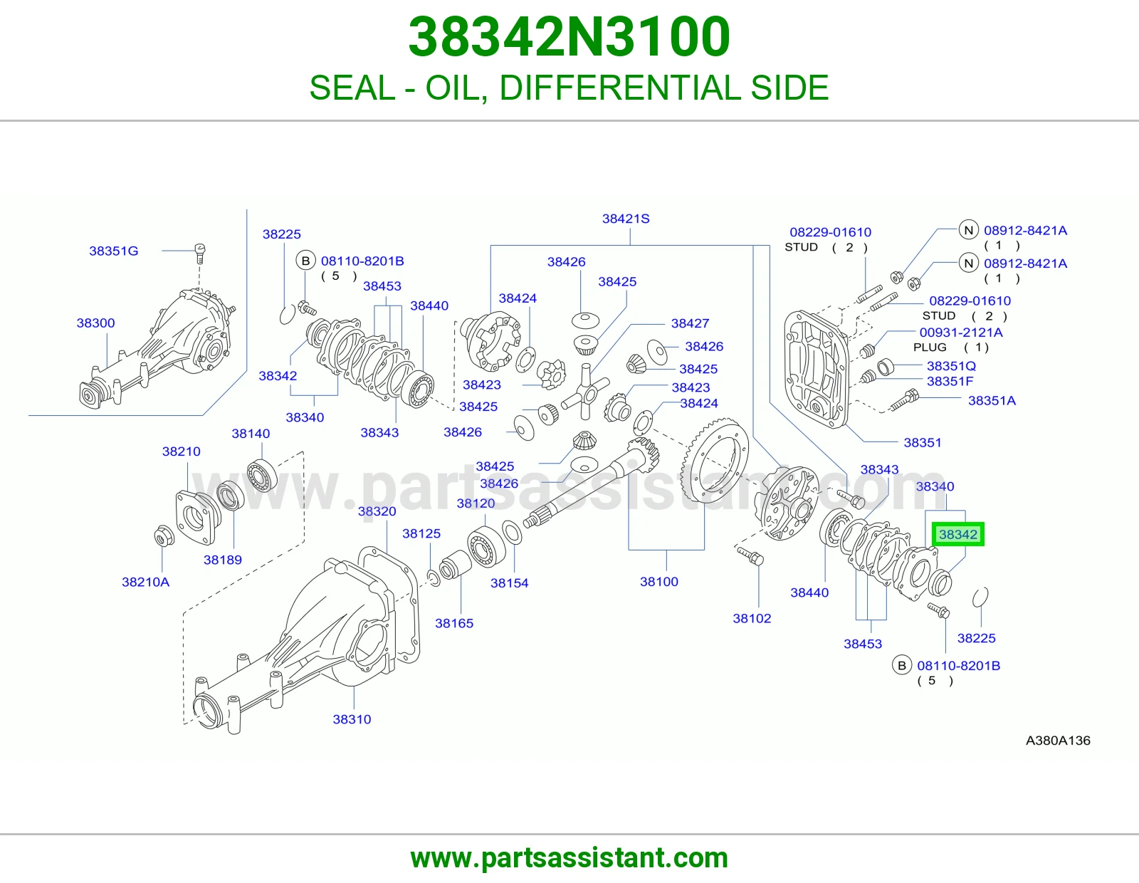 SEAL - OIL, DIFFERENTIAL SIDE