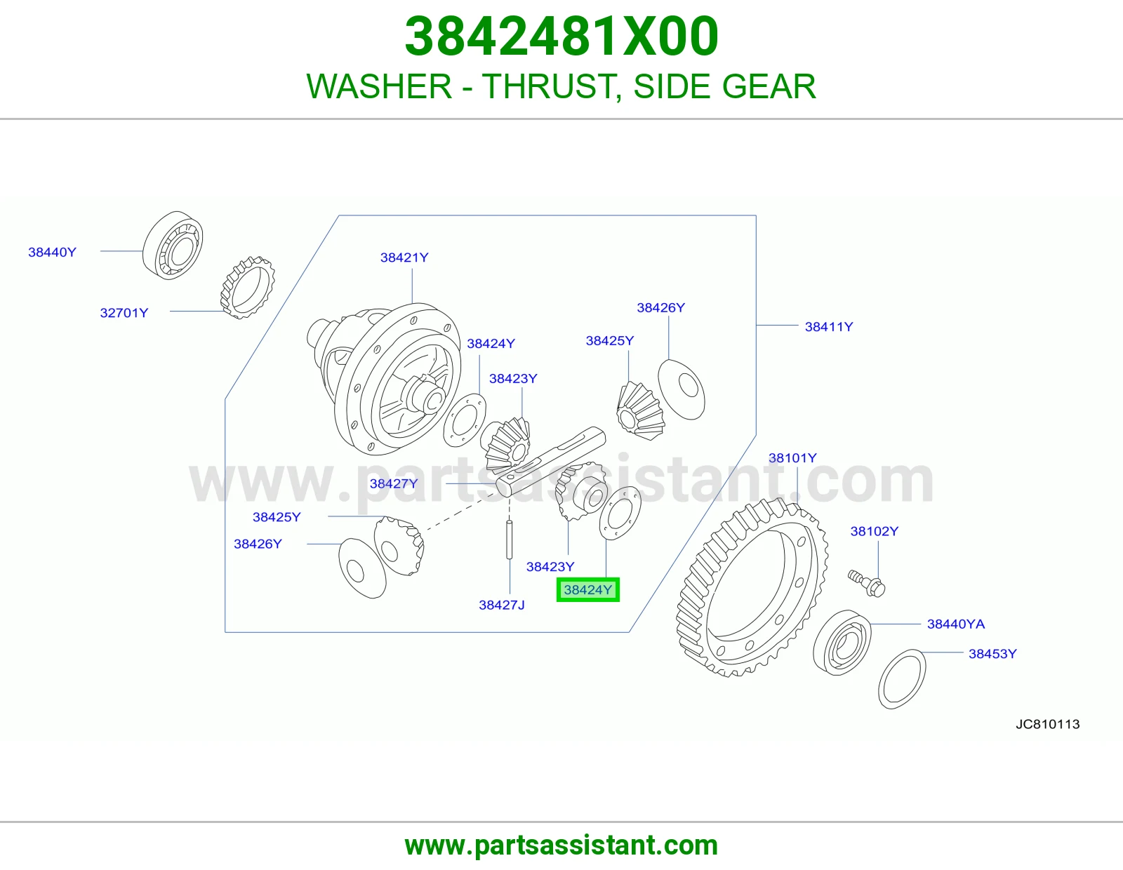WASHER - THRUST, SIDE GEAR