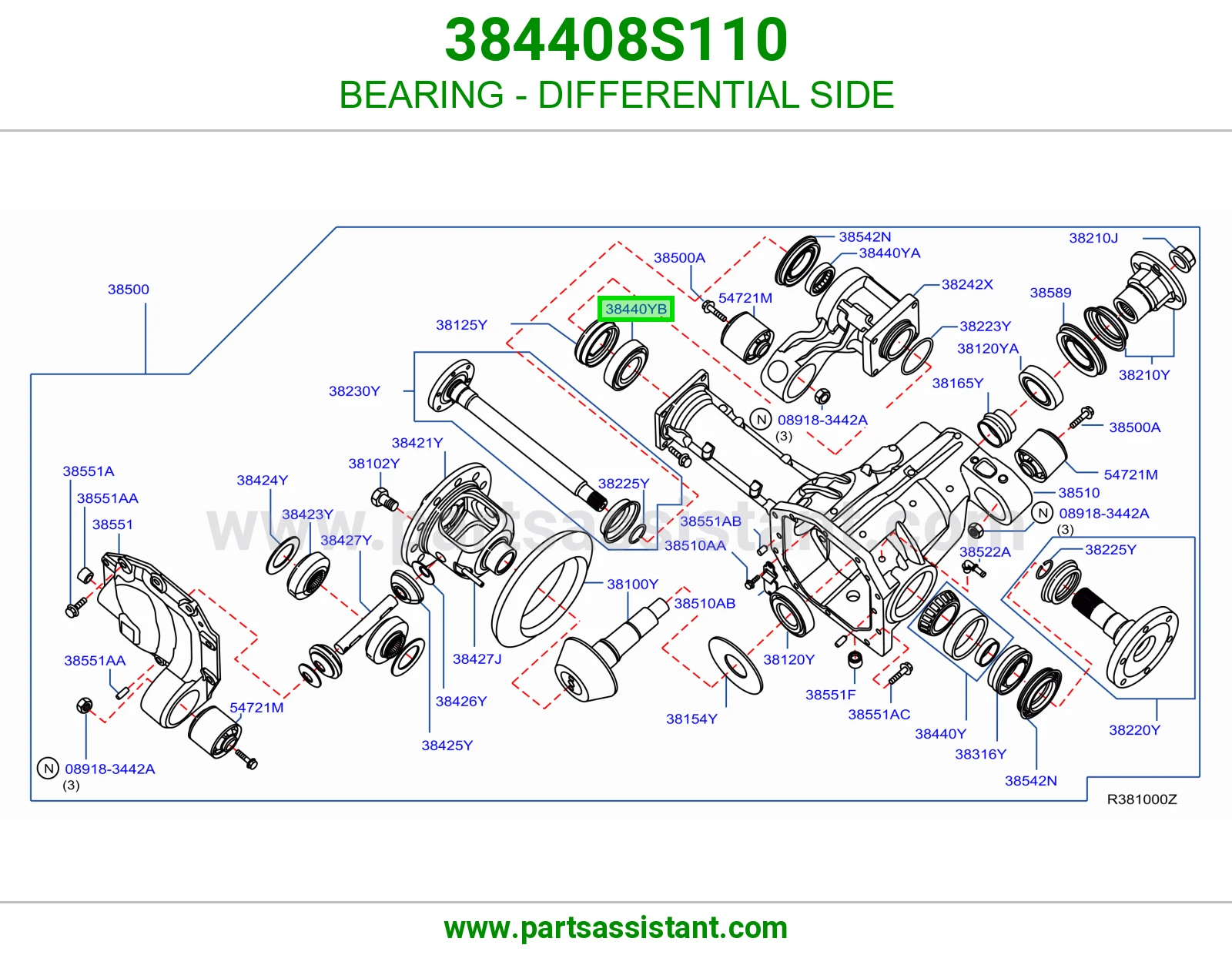 BEARING - DIFFERENTIAL SIDE