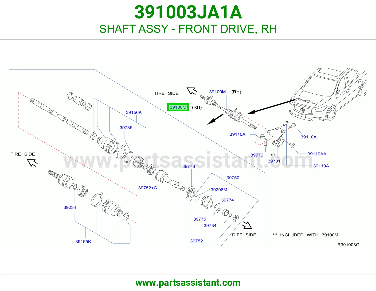 SHAFT ASSY - FRONT DRIVE, RH