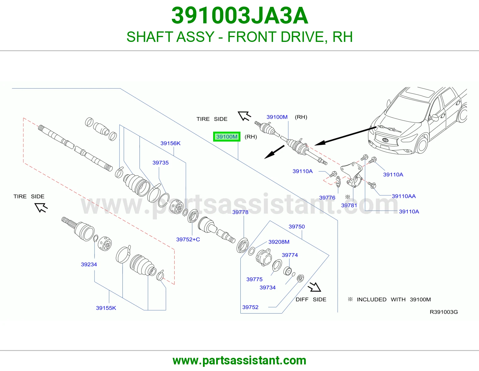 SHAFT ASSY - FRONT DRIVE, RH