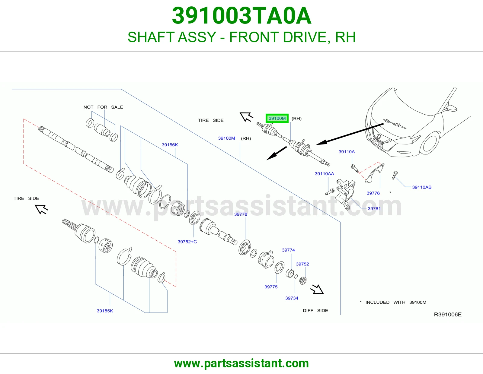 SHAFT ASSY - FRONT DRIVE, RH