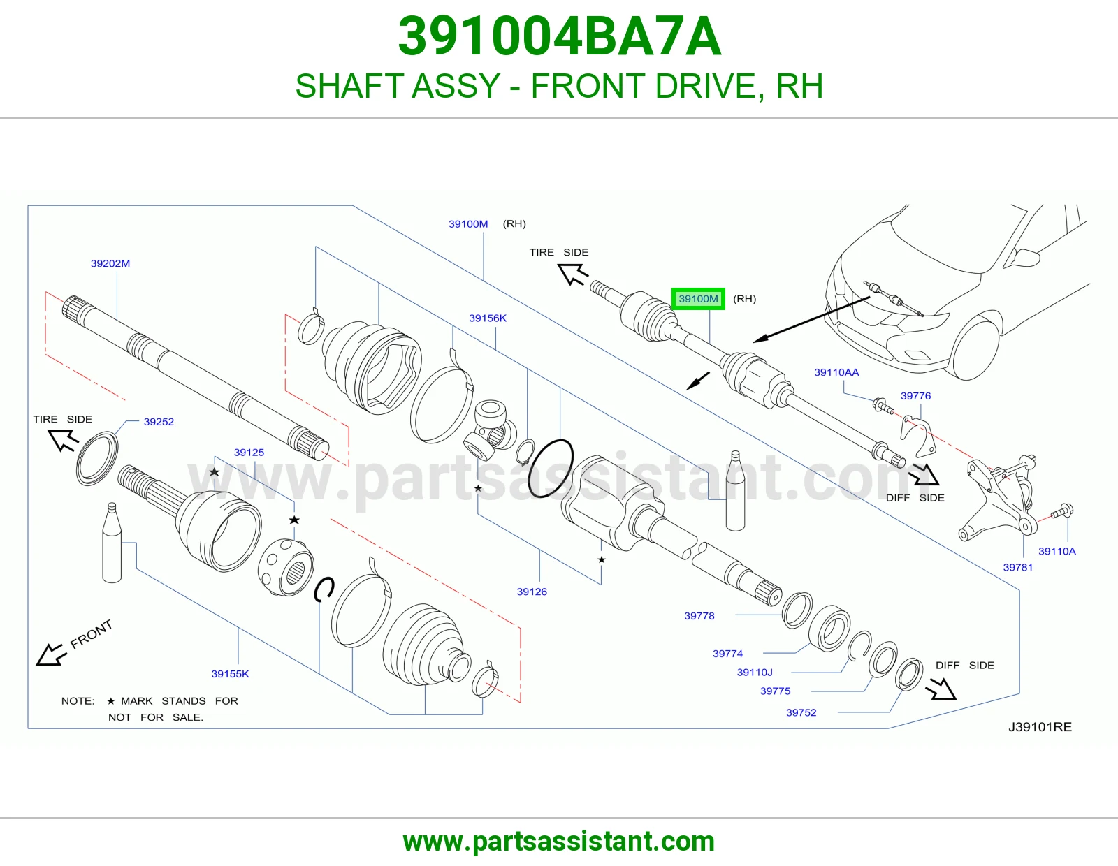 SHAFT ASSY - FRONT DRIVE, RH