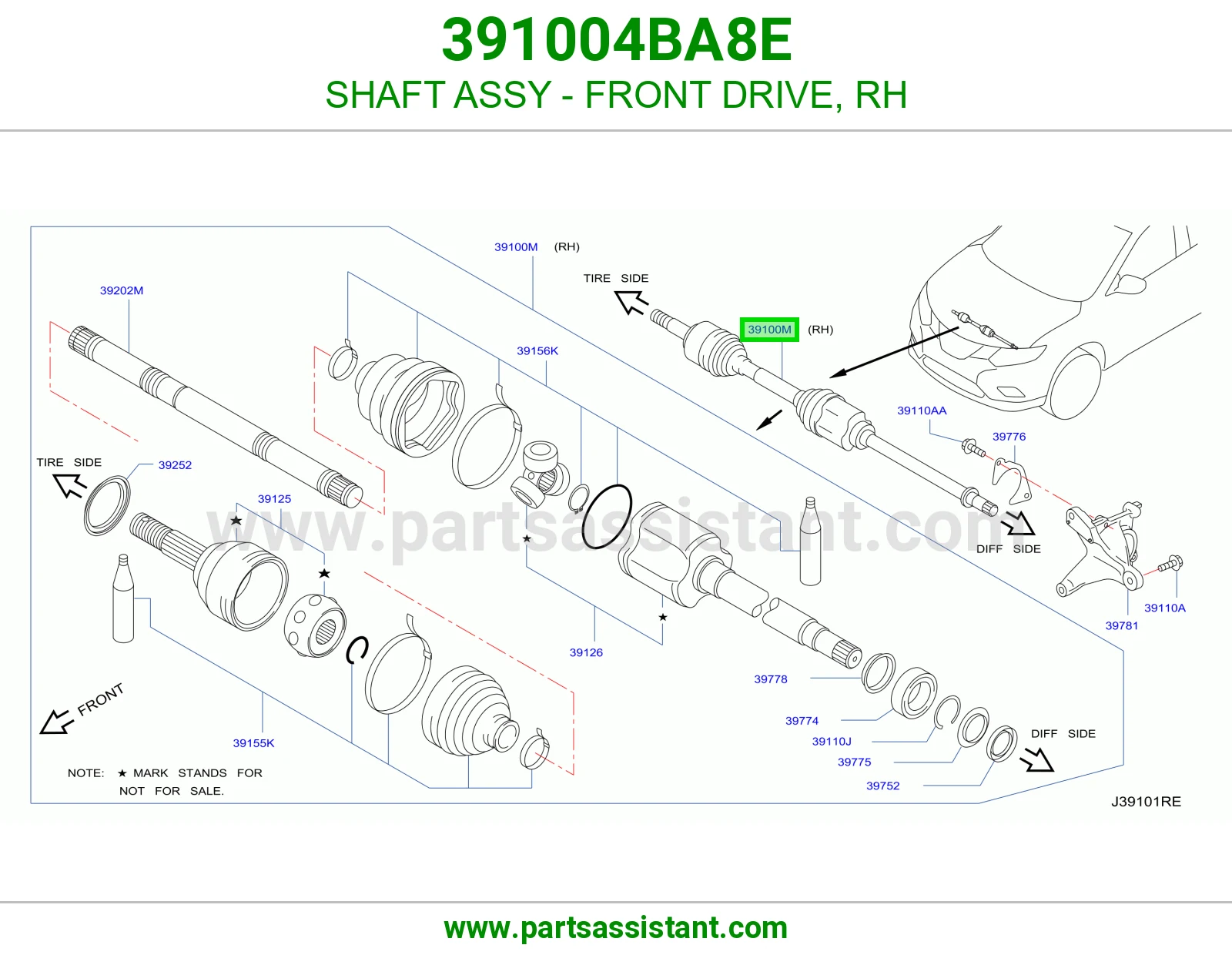 SHAFT ASSY - FRONT DRIVE, RH