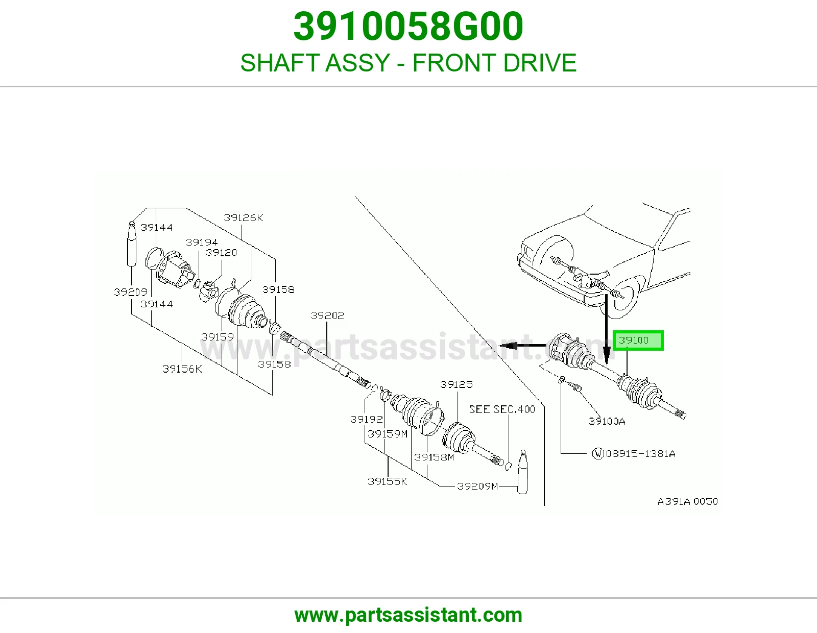 SHAFT ASSY - FRONT DRIVE