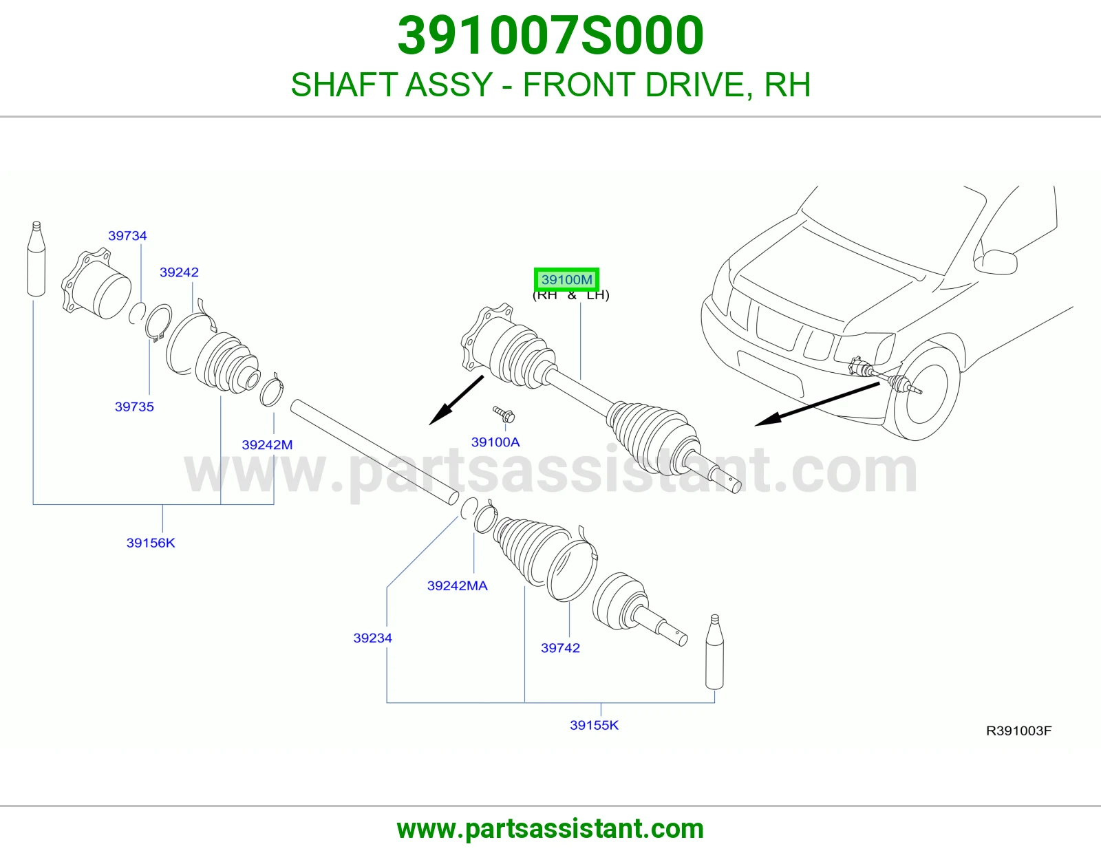 SHAFT ASSY - FRONT DRIVE, RH