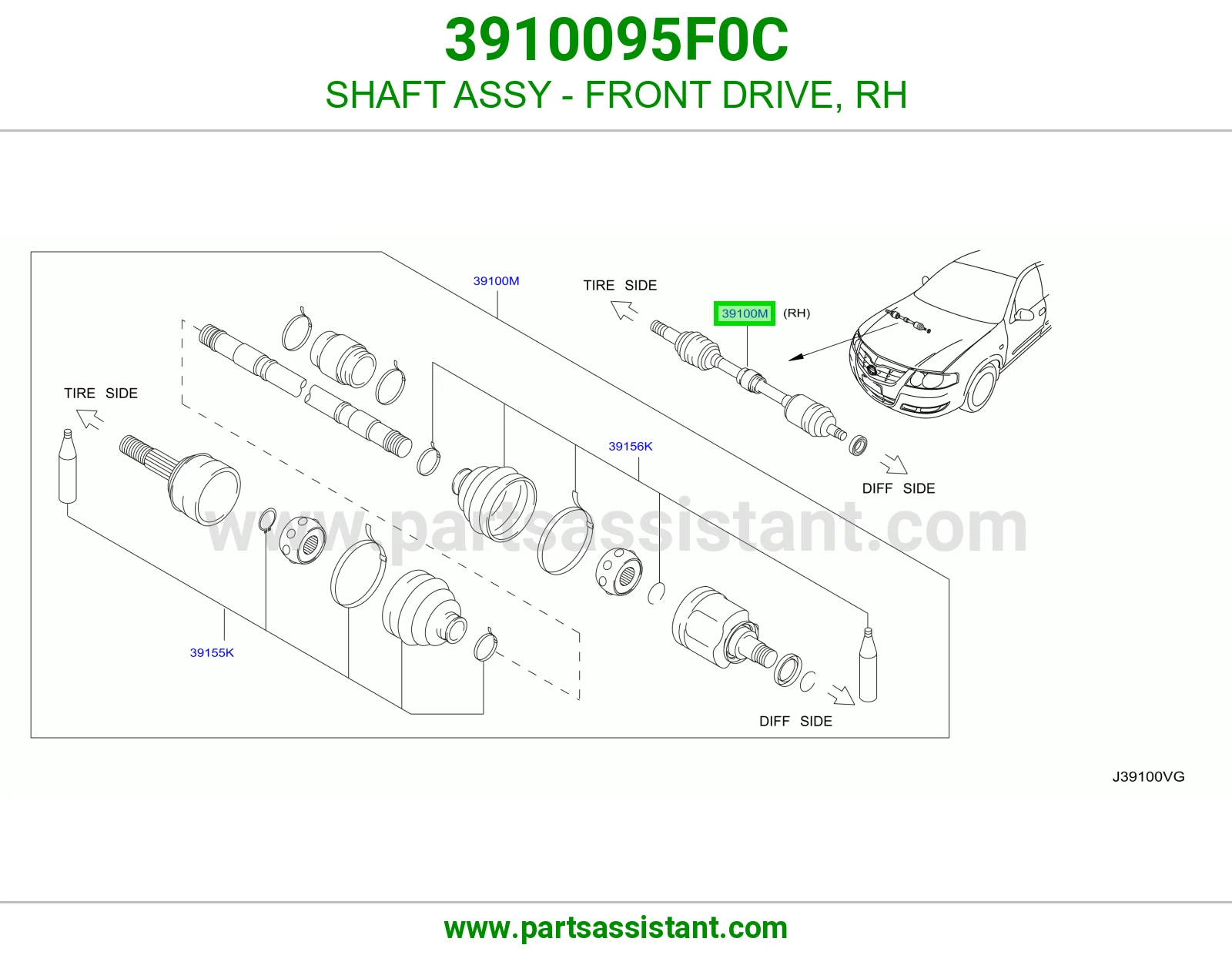 SHAFT ASSY - FRONT DRIVE, RH