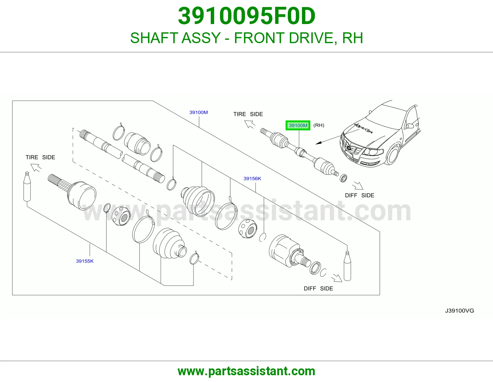 SHAFT ASSY - FRONT DRIVE, RH
