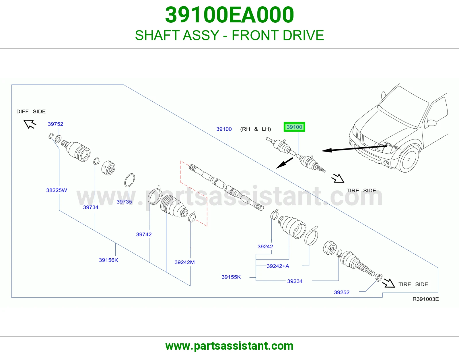 SHAFT ASSY - FRONT DRIVE