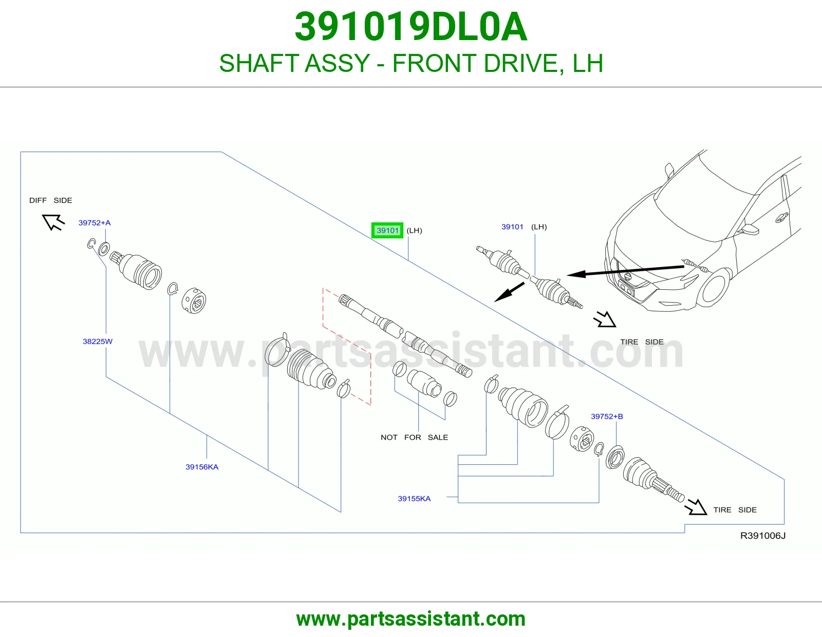 SHAFT ASSY - FRONT DRIVE, LH