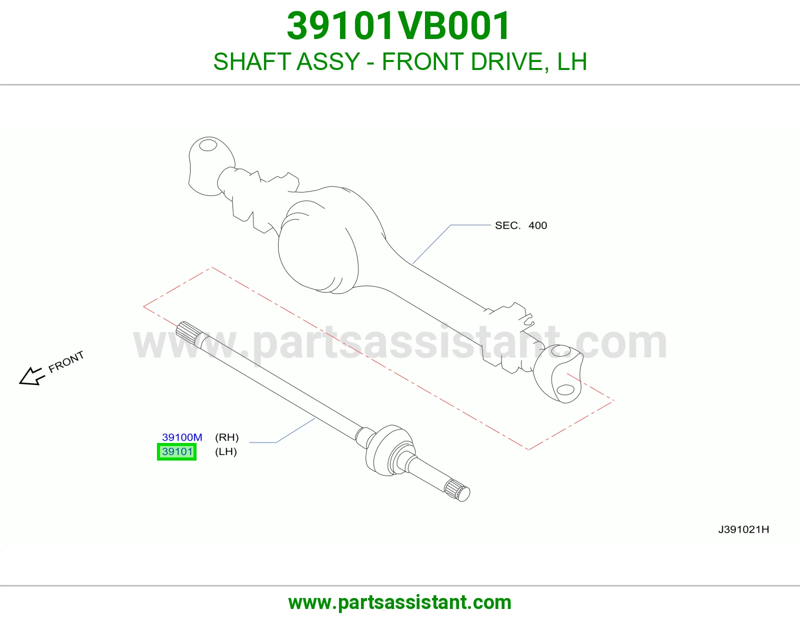 SHAFT ASSY - FRONT DRIVE, LH