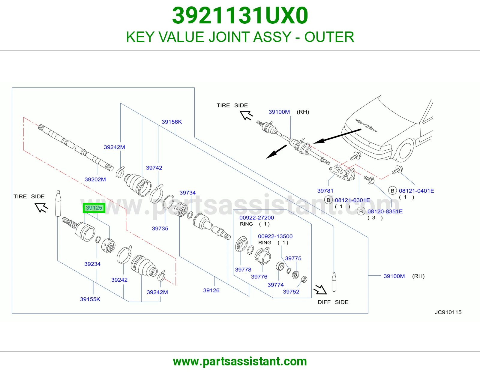 KEY VALUE JOINT ASSY - OUTER