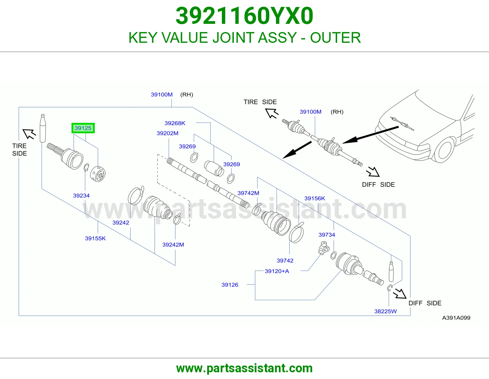 KEY VALUE JOINT ASSY - OUTER