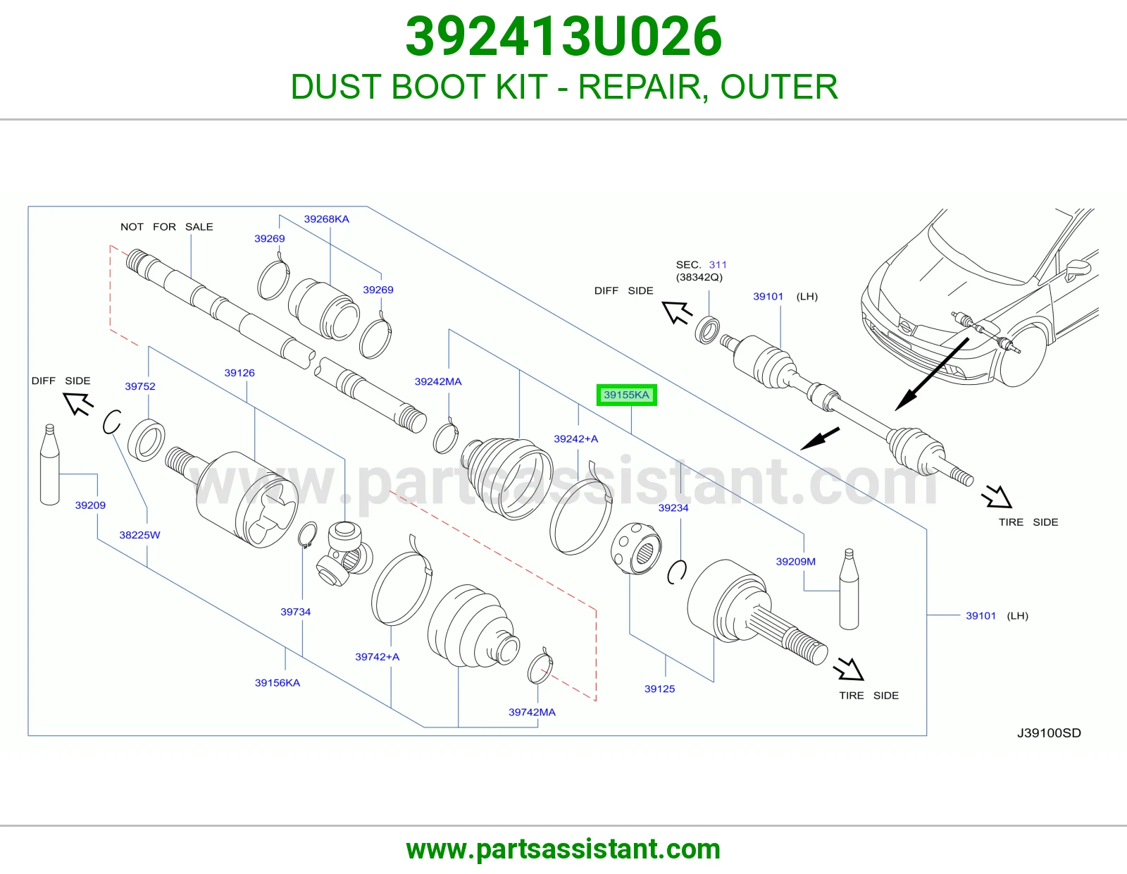 DUST BOOT KIT - REPAIR, OUTER