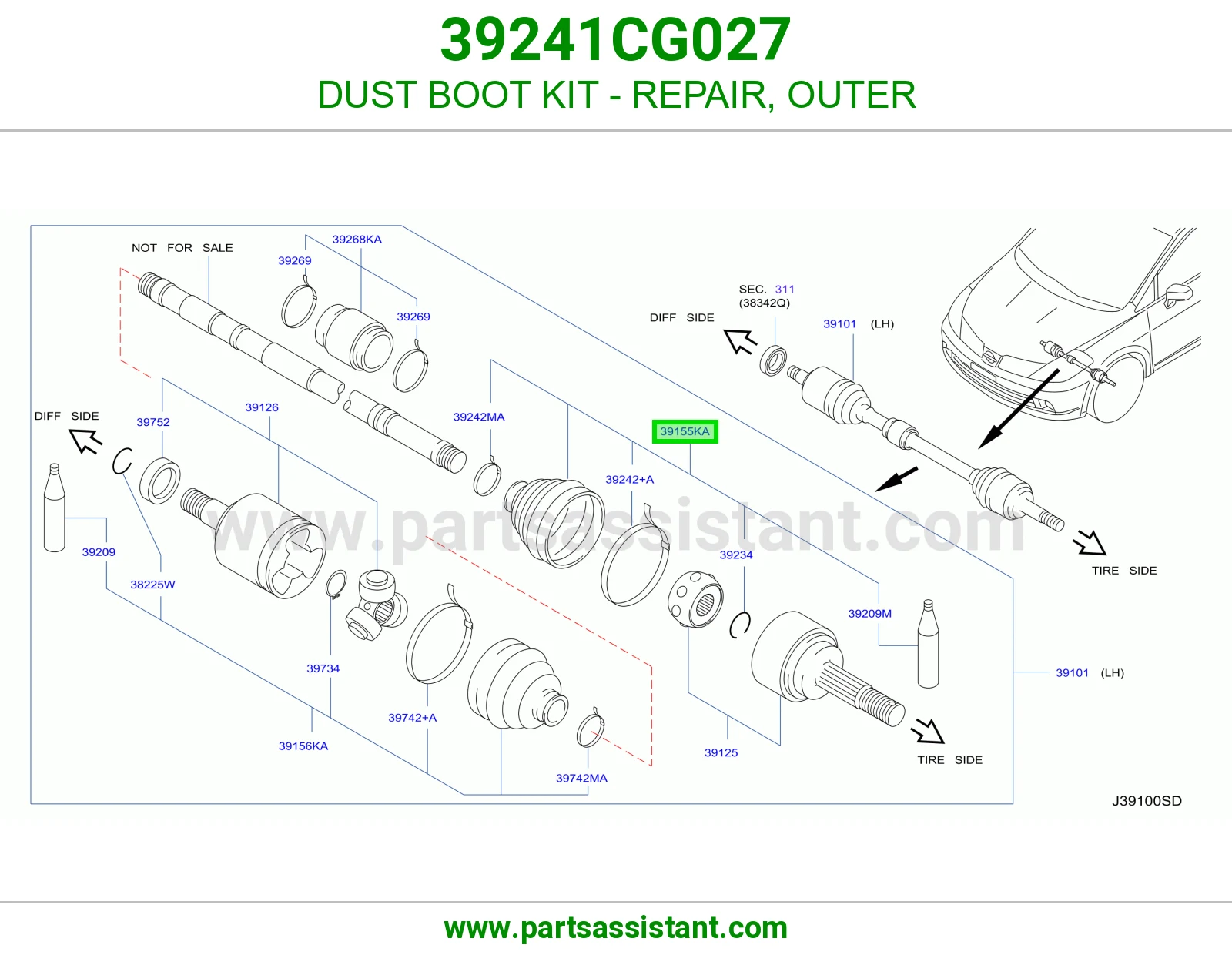 DUST BOOT KIT - REPAIR, OUTER