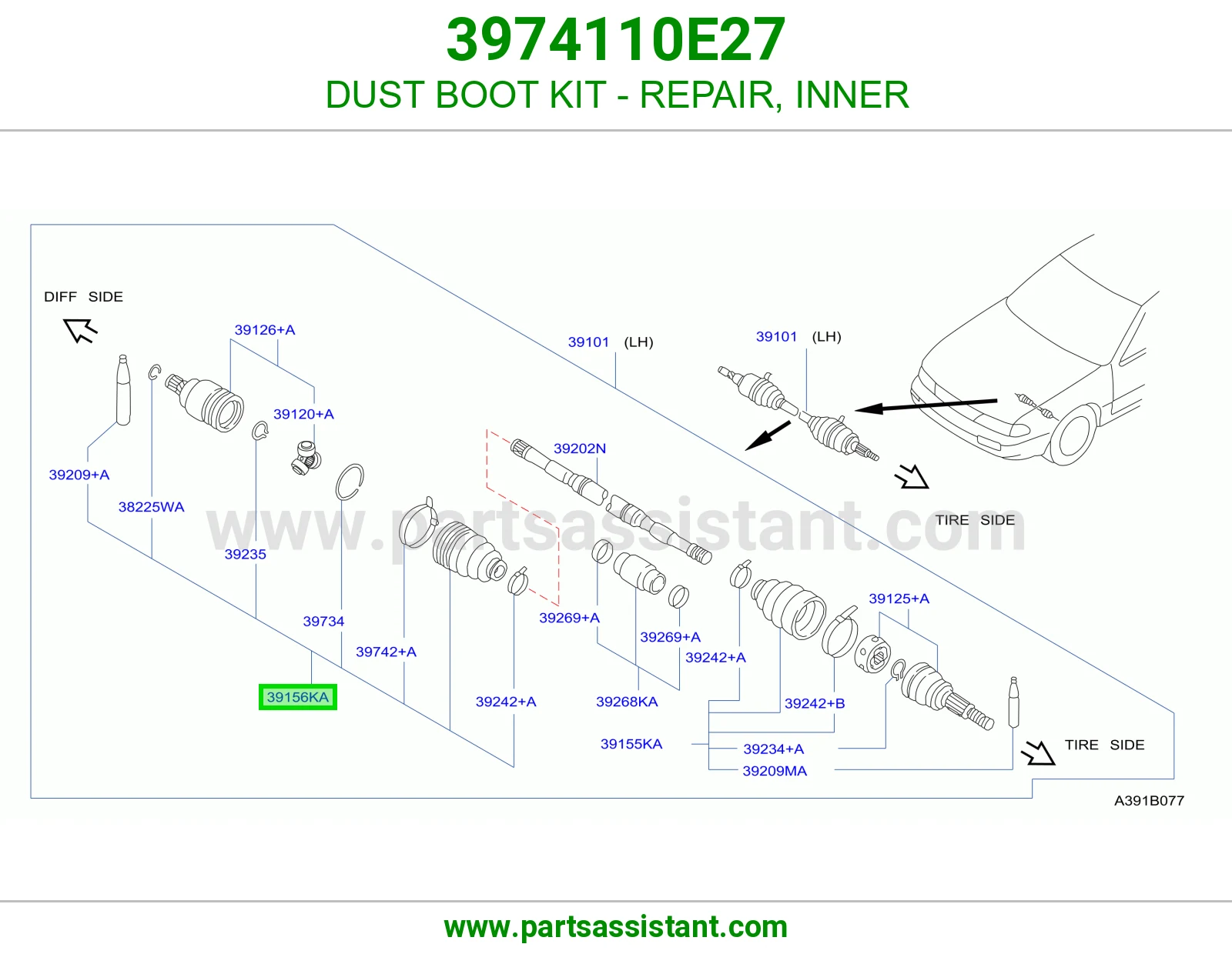 DUST BOOT KIT - REPAIR, INNER