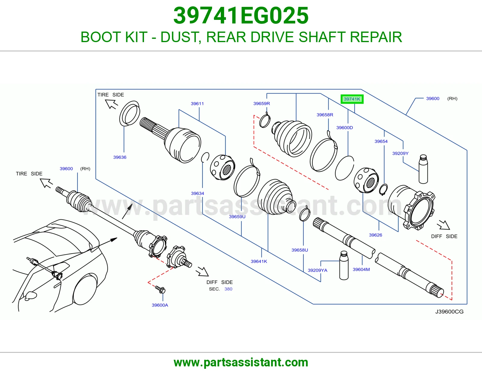 BOOT KIT - DUST, REAR DRIVE SHAFT REPAIR