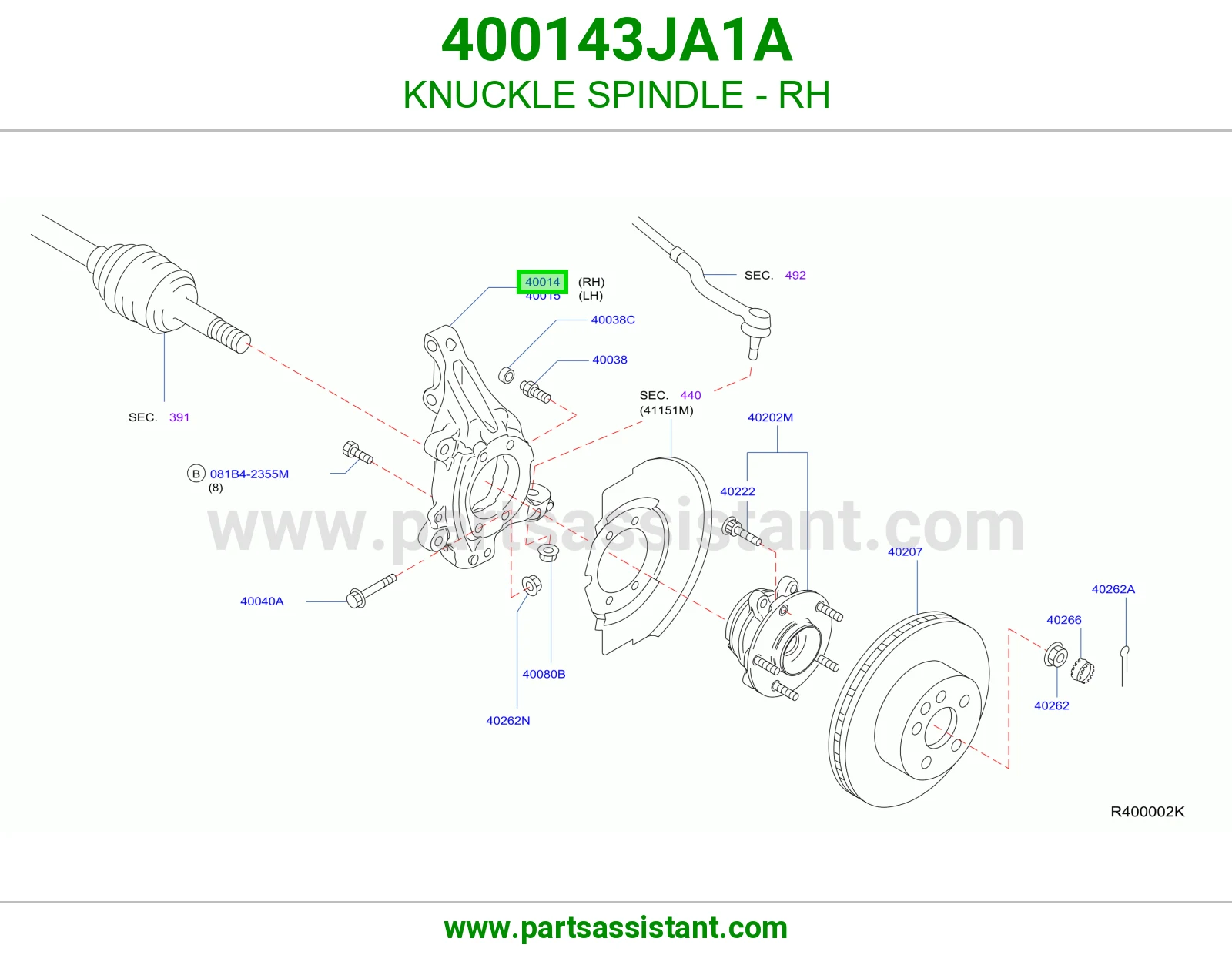 KNUCKLE SPINDLE - RH