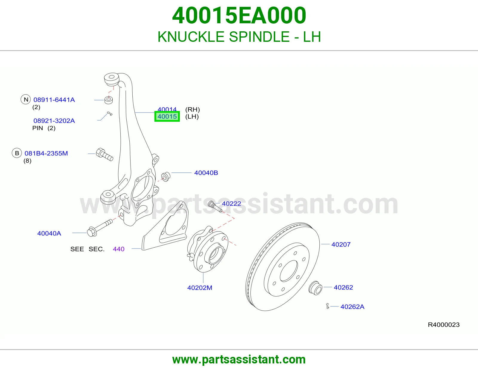 KNUCKLE SPINDLE - LH