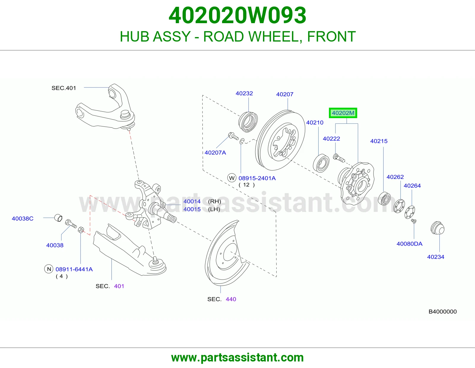 HUB ASSY - ROAD WHEEL, FRONT