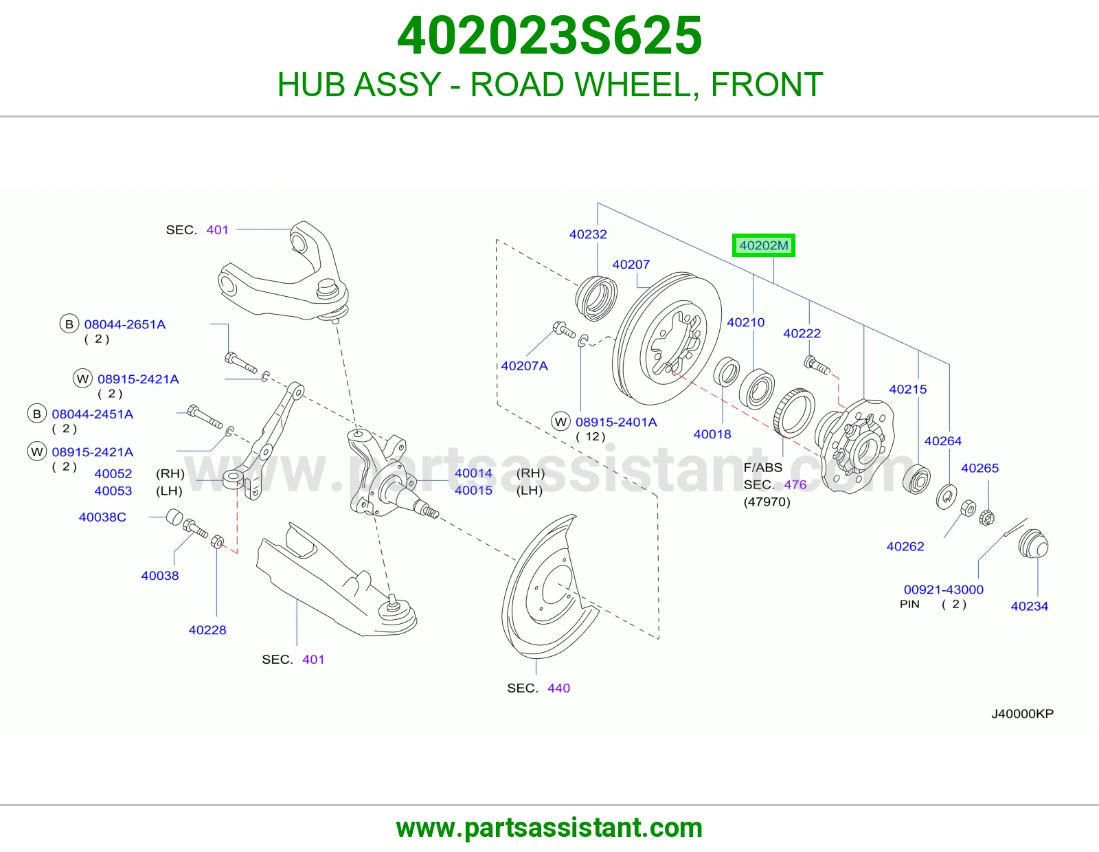 HUB ASSY - ROAD WHEEL, FRONT
