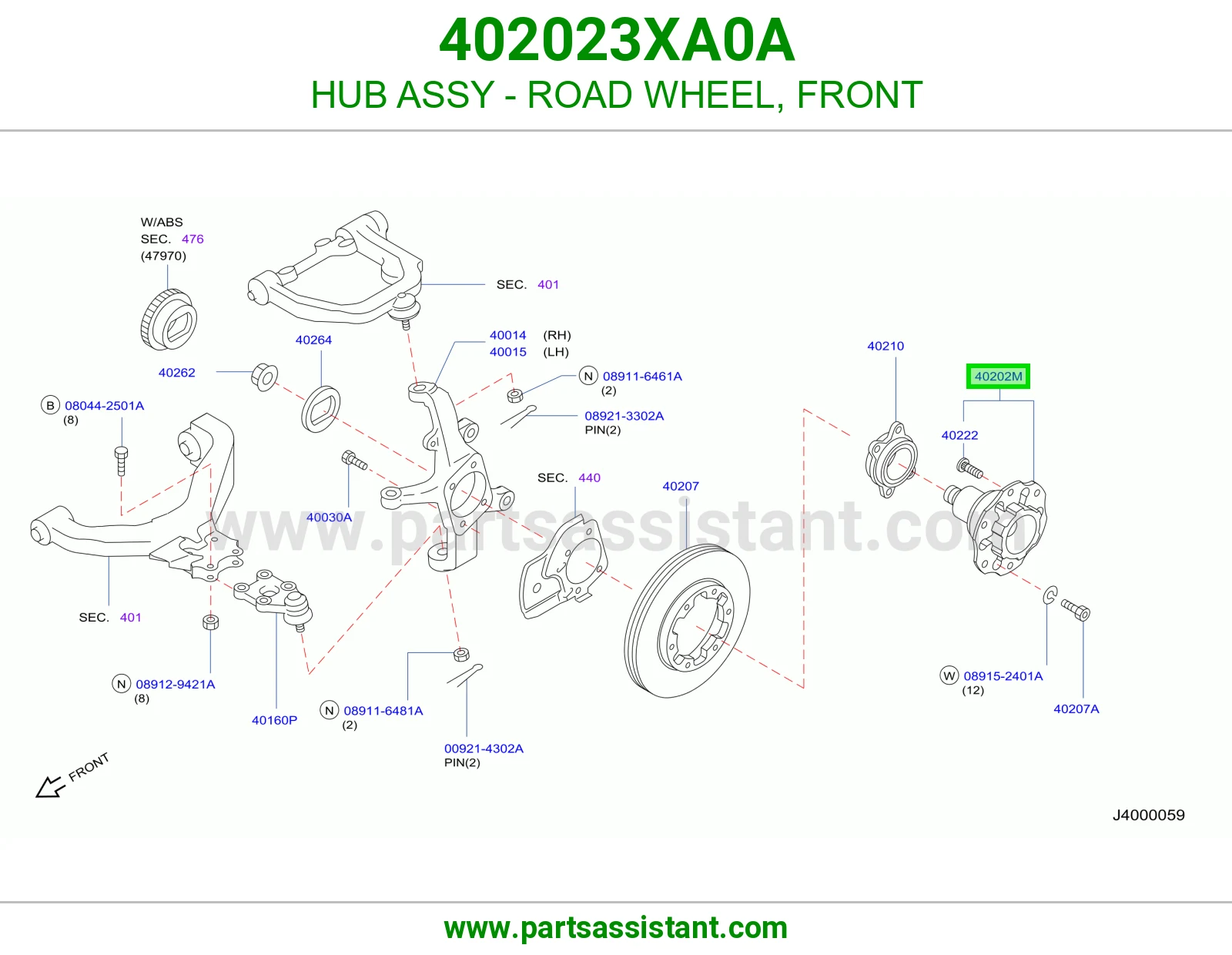 HUB ASSY - ROAD WHEEL, FRONT