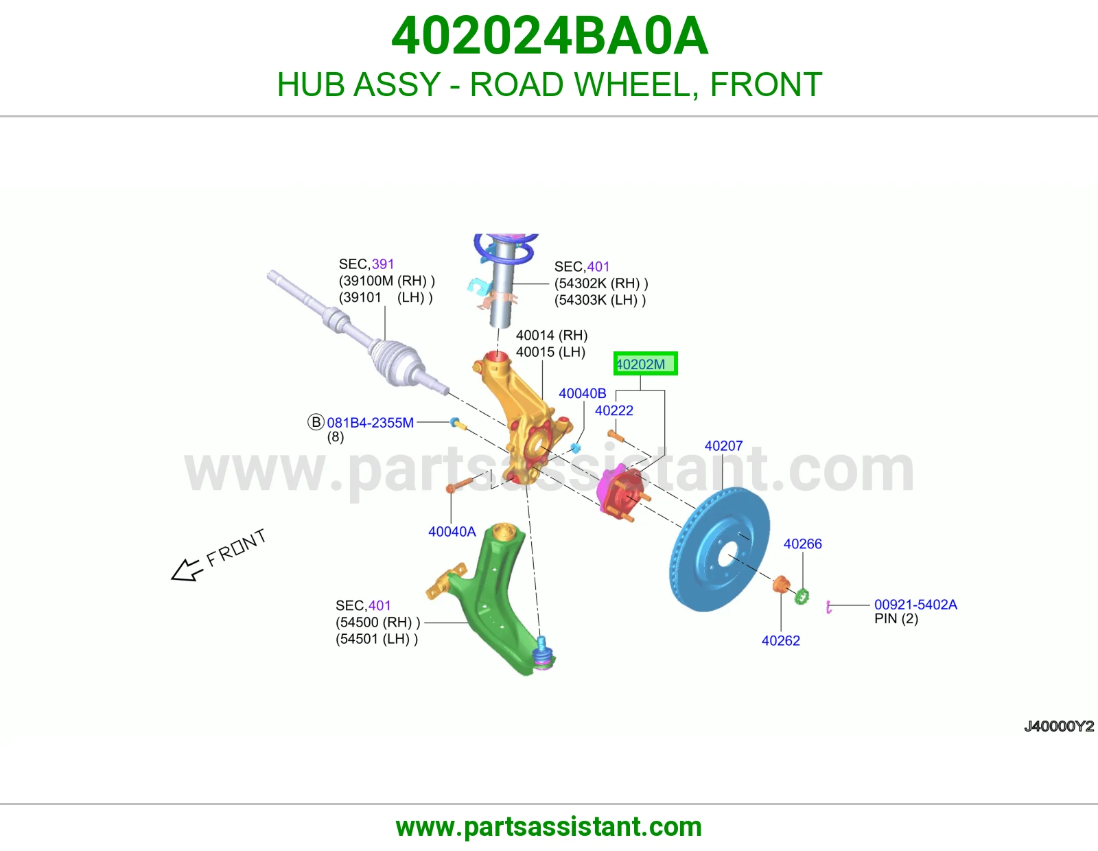 HUB ASSY - ROAD WHEEL, FRONT