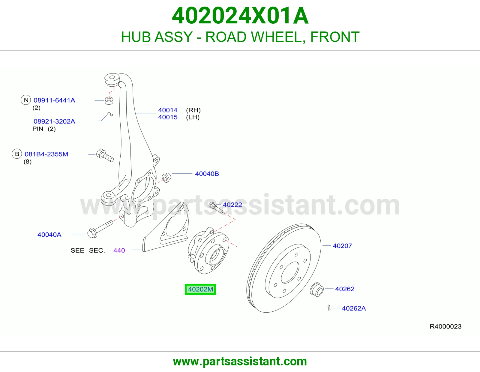 HUB ASSY - ROAD WHEEL, FRONT