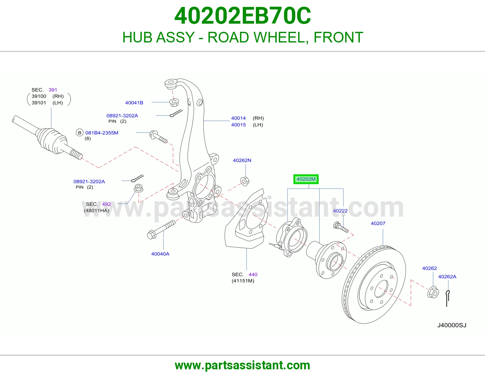 HUB ASSY - ROAD WHEEL, FRONT
