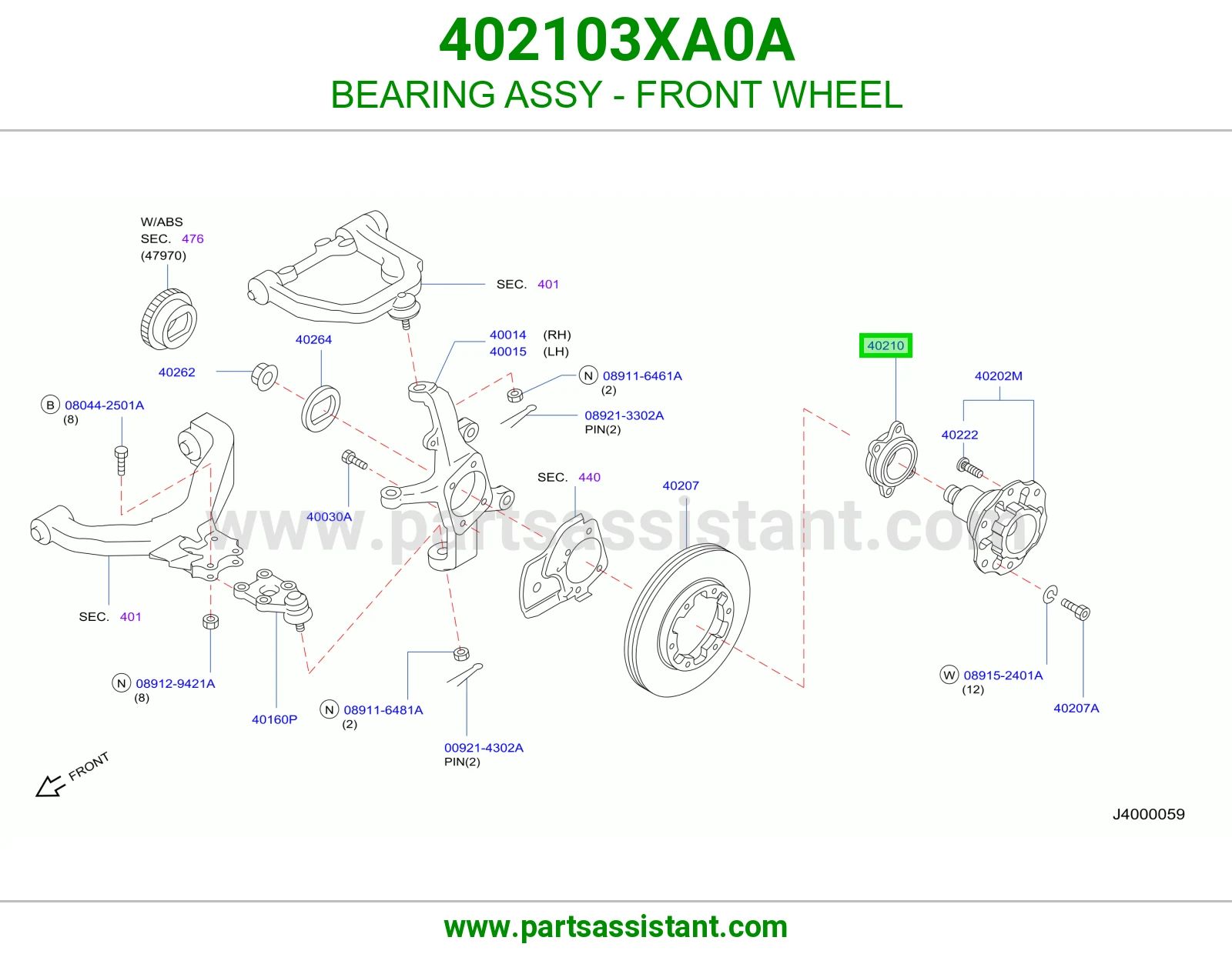 BEARING ASSY - FRONT WHEEL