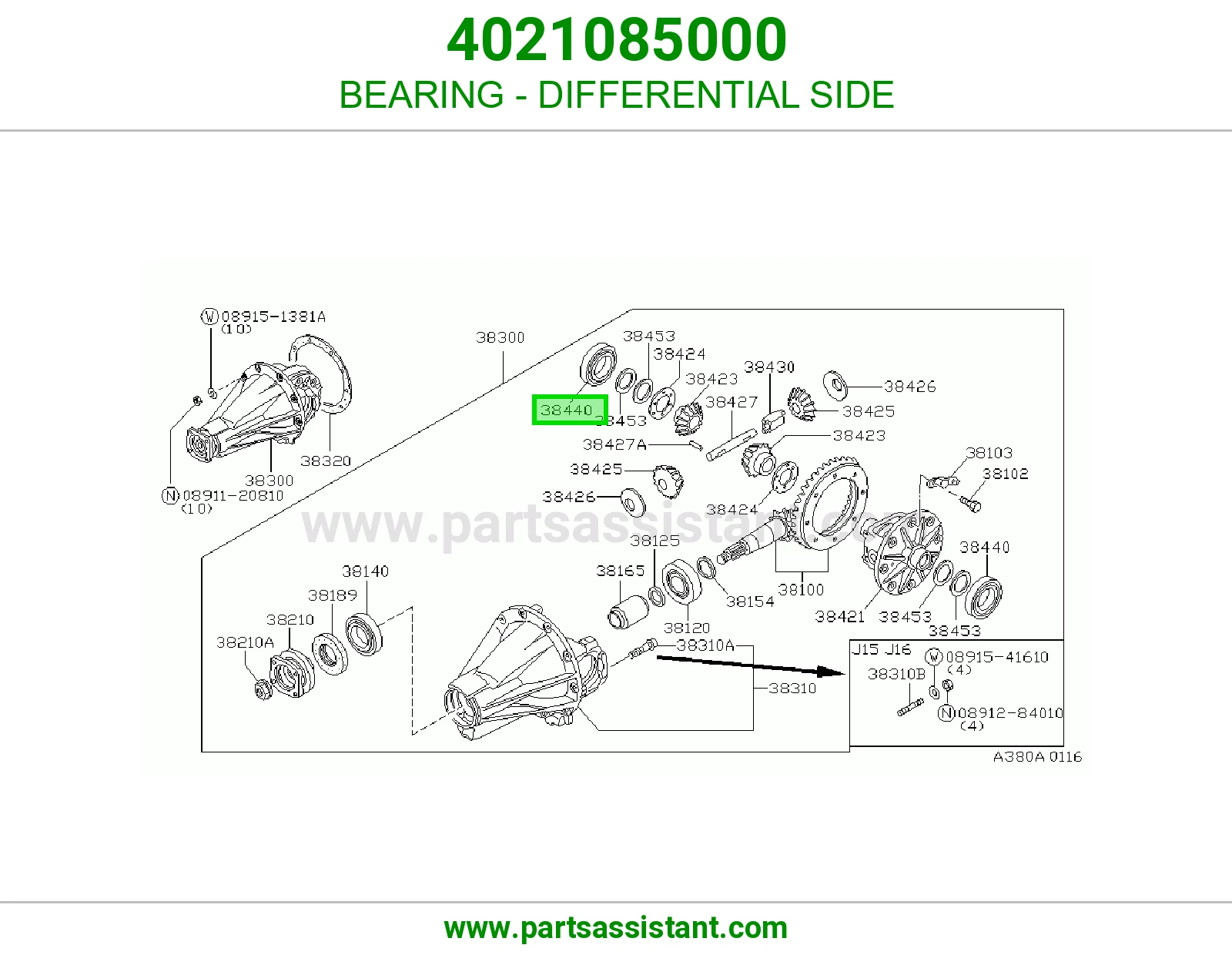 BEARING - DIFFERENTIAL SIDE