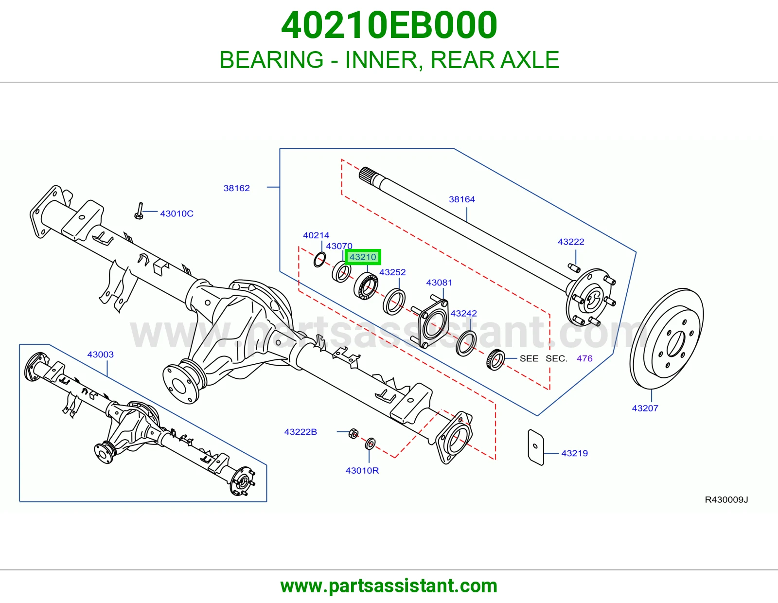 BEARING - INNER, REAR AXLE