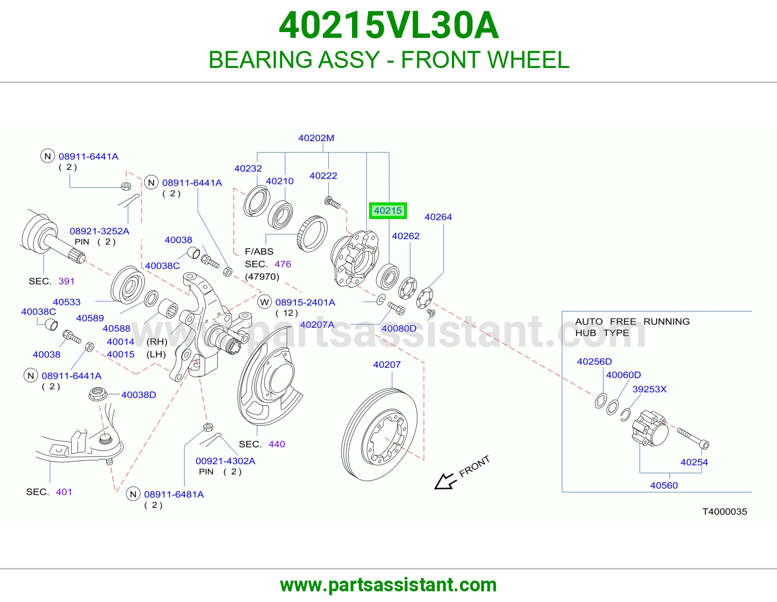BEARING ASSY - FRONT WHEEL